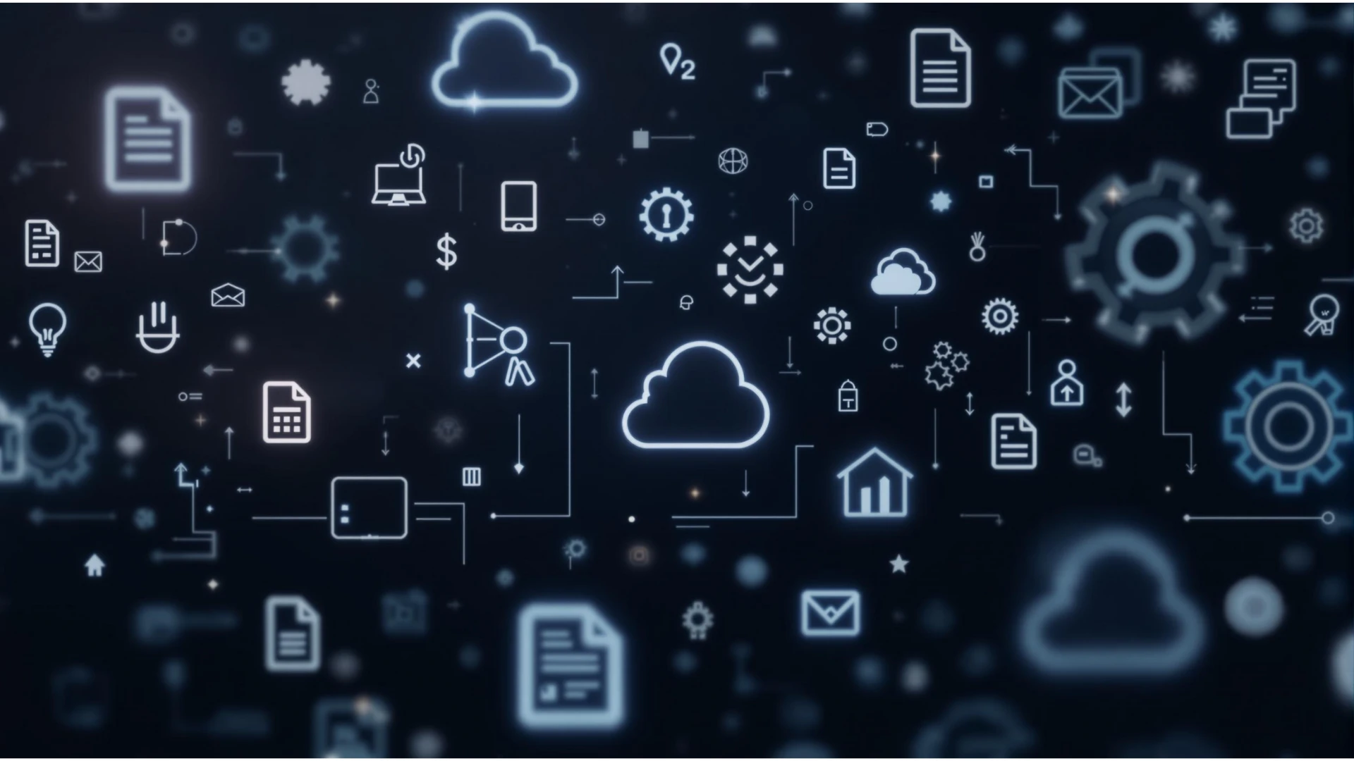 Seamless integration of various software solutions visualized as interconnected icons