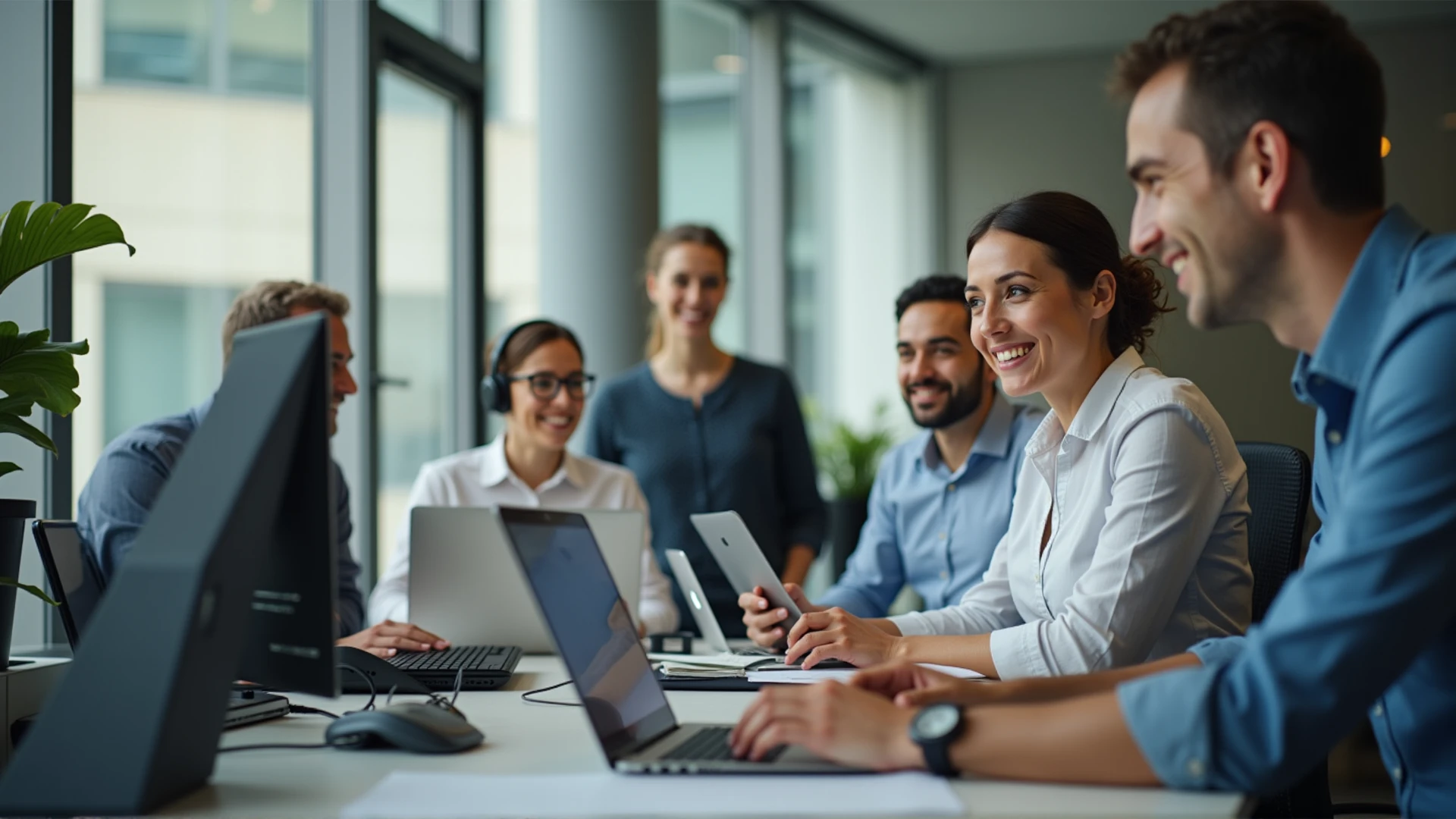 Diverse team collaborating in modern office thanks to reliable IT support in Melbourne by Procision.